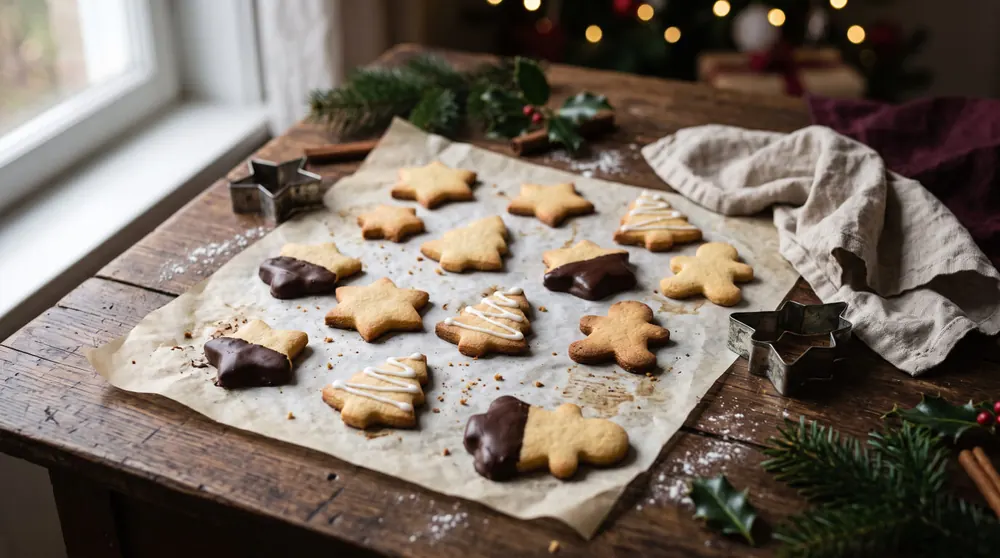 Biscoitos amanteigados natalinos