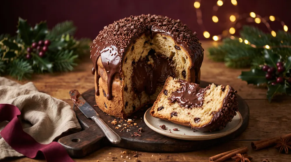 Chocotone trufado de brigadeiro
